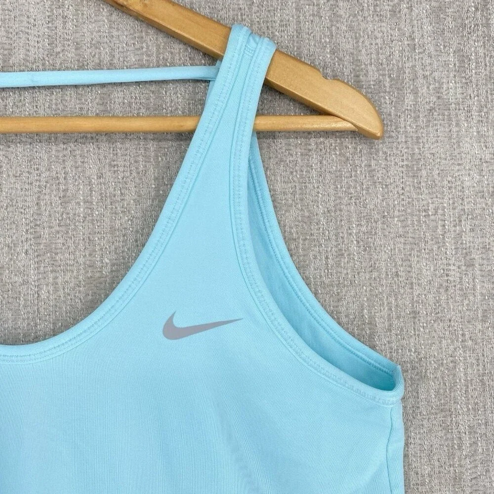 Nike Dri-FIT Colorblock Tank Top Women Large Blue Orange Mesh Back Activewear